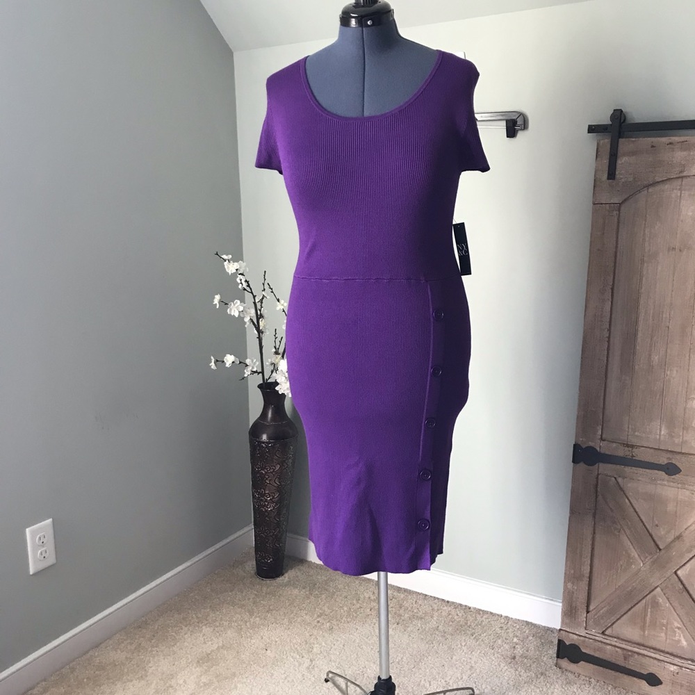 NWT NY&C Knit Purple Dress Size XL